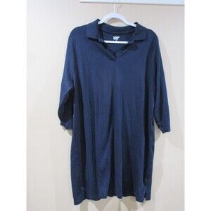 Lands End Mens 2x Tall Pullover Shirt Dark Blue